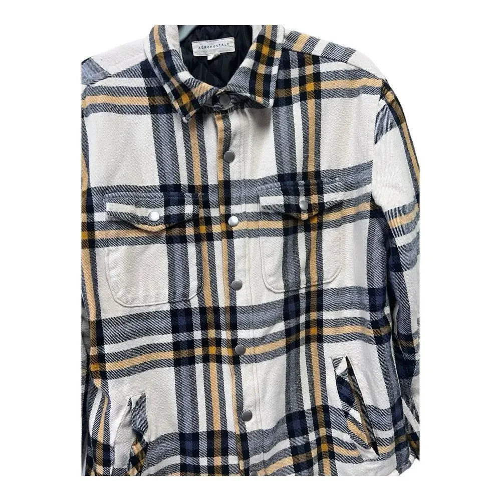 Aeropostale Insulated Flannel Snap Front Jacket Button Up Plaid Small